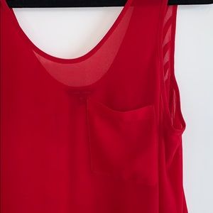 Naked Zebra Semi Sheer Red Tank